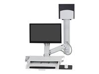 Montážní sada (držák CPU, zásuvka pro klávesnici, držák monitoru) - pro LCD displej / PC vybavení - střední držák CPU - hliník, vysoce kvalitní plast - bílá - velikost obrazovky: až 24"
