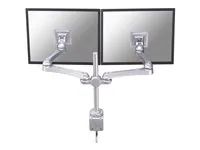 Montážní sada - plný pohyb - pro 2 LCD displeje - stříbrná - velikost obrazovky: 10"-30" - upevnění svorkou, upevnitelné na stůl