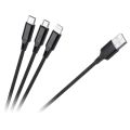 Kabel REBEL RB-6005-100-B USB 3v1 1m Black