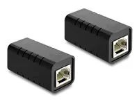 Delock - Sítový propojovací kabel - RJ-45 (F) do RJ-45 (F) - odstínený - CAT 6a - cerná