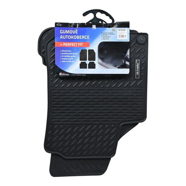 Koberce gumové COMPASS PERFECT FIT P1 s fixací sada 4 ks