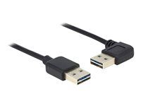 Kabel USB - USB (M) levý/pravý úhel, reverzibilní do USB (M) reverzní - USB 2.0 - 50 cm - černá