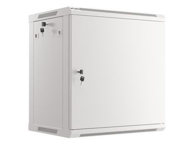 Lanberg racková skříň 19" nástěnná 12u/600x450 pro vlastní montáž s kovovými dveřmi šedá