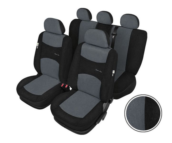 Autopotahy SIXTOL SPORT LINE + šedočerné