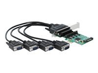 Sériový adaptér - PCI Express x1 nízký profil - RS-232 x 4 - zelená