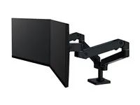 Montážní sada (dvojité rameno) - modulární - pro 2 LCD displeje - vedle sebe - hliník - černá - velikost obrazovky: až 27" - upevnitelné na stůl