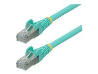 Aqua - Low Smoke Zero Halogen (LSZH) - 10GbE 500MHz 100W PoE++ Snagless RJ-45 w/Strain Reliefs S/FTP Network Patch Cord - Patch kabel - RJ-45 (M) do RJ-45 (M) - 10 m - S/FTP - CAT 6a - IEEE 802.3bt - neobsahuje halogen, lisovaný, provedení bez hrbolků, licna - vodě - barva