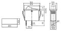 Přepínač kolébkový 2pol./2pin ON-OFF 250V/15A červený