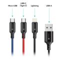 CONNECT IT Wirez 3v1, kabel USB 2.0/Ligh+mUSB+C
