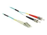 Síťový kabel - multirežim LC (M) do ST několik režimů (M) - 2 m - 1.8 mm - optické vlákno - 50 / 125 mikron - OM3 - neobsahuje halogen - vodě - barva
