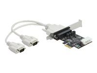 Sériový adaptér - PCIe 2.0 nízký profil - RS-232 x 2 - černá