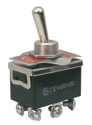 Prepínač páčkový 2pol./6pin ON-ON 250V/10A šroub.