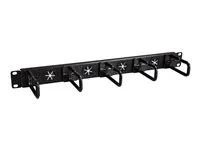 Startech 1U 19" Cable Management Organizer, D Ring Hook Network/Server Rack Cord Manager, Data Center Horizontal Wire Panel with Passthrough Holes with Mounting Hardware, EIA/ECA-310-E - 1U Ring Hook Organizer (CABLMANAGERH) - Sada kabelového vedení skríne - 1U - 19"