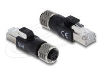 M12 Adapter D-coded 4 pin female to RJ45