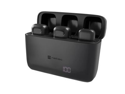 Mobilní bezdrátový mikrofon Natec HOPPER LAVALIER USB-C, 2 KS