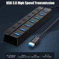 MEGATECH, 7x USB (3,2) Hub, USB-A, vypínač
