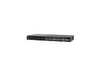 Cisco Small Business SG350-28P - Prepínac - L3 - rízený - 24 x 10/100/1000 (PoE+) + 2 x gigabitu SFP + 2 x kombinace Gigabit SFP - Lze montovat do rozvadece - PoE+ (195 W) - repasováno
