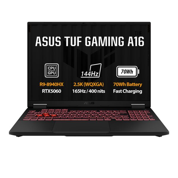 ASUS TUF Gaming A16/FA608PM-QT140WZ/R9-8940HX/16"/2560x1600/32GB/1TB/RTX 5060/W11H/Gray/2R