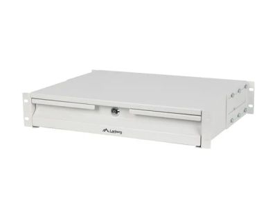 19" 2U 360MM šedá skříňová zásuvka lanberg (2u/483x360mm nosnost do 90KG, 4bodová montáž)