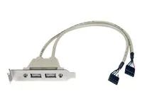 StarTech 2 Port USB A Female Low Profile Slot Plate Adapter - 2 Port USB Bracket - USB 2.0 A Female (USBPLATELP) - Panel USB - USB (F) do 5 pinu v in-line (F)