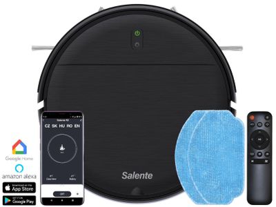 Salente R2, robotický vysavač, stírání vodou, nabíjecí stanice, černý