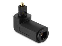 Delock - Digitální audio adaptér (optický) - TOSLINK se zdírkami (female) do TOSLINK s piny (male) pravoúhlý - cerná - rotable connector (360°)