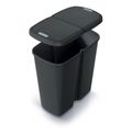 Koš odpadkový COMPACTA Q DUO recyklovaná černá s černým víkem 45l