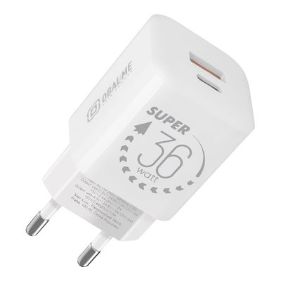 OBAL:ME GaN Cestovní Nabíječka USB-A + USB-C 36W White