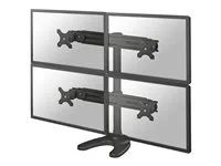 Stojan - plný pohyb - pro 4 LCD displeje - černá - velikost obrazovky: 19"-30" - stolní stojan, průchodka, upevnitelné na stůl