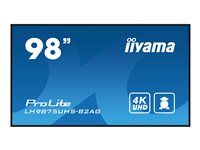 98" Třída úhlopříčky (97.5" zobrazitelný) displej LCD s LED podsvícením - digital signage - s integrovaný přehrávač médií / volitelná funkce slot-in PC - 4K UHD (2160p) 3840 x 2160 - černý rám s matným povrchem