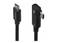 Kabel Thunderbolt - Thunderbolt 5 (M) do Thunderbolt 5 (M) pravoúhlý - USB4 / Thunderbolt 3 / Thunderbolt 4 / Thunderbolt 5 / DisplayPort 2.1 - 80 cm - konektor s pravým úhlem, rychlost přenosu dat až 80 Gbps, napájení USB (240 W), podpora 8K60Hz, pasivní - černá