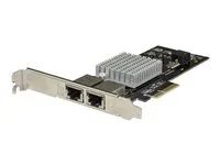 Startech Dual Port 10G PCIe Network Adapter Card - Intel-X550AT 10GBASE-T PCI Express 10GbE Multi Gigabit Ethernet 5 Speed NIC 2port - Sítový adaptér - PCIe 3.0 x4 nízký profil - 10Gb Ethernet x 2 - cerná