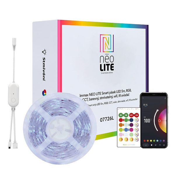 Smart LED pásek 12V IP65 48W RGB IMMAX NEO Lite 07775L 10m WiFi Tuya