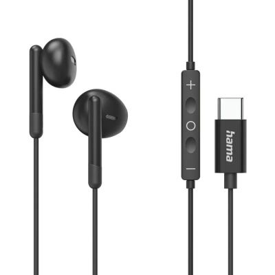 HAMA "Classy", Slúchadlá do uší USB-C, čierne