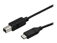 StarTech USB C to USB B Printer Cable - 1.6 ft / 0.5m - USB C Printer Cable - USB C to USB B Cable - USB Type C to Type B (USB2CB50CM) - USB kabel - USB-C (M) do USB typ B (M) - Thunderbolt 3 / USB 2.0 - 50 cm - cerná