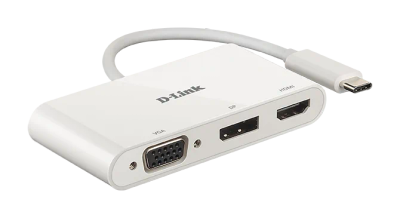 D-Link 3-in-1 USB-C to HDMI/VGA/DisplayPort Adapter