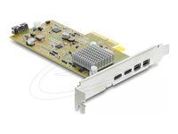 Delock - Sériový adaptér - PCIe 4.0 x4 nízký profil - USB-C x 2 + mini DisplayPort x 2