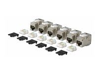 Konektor keystone - 180°, beznástrojový - CAT 8 - STP - RJ-45 - stříbrná - kompatibilní s TAA (balení 6)