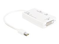 Video adaptér - dva spoje - Mini DisplayPort s piny (male) do DVI-D, HDMI, DisplayPort se zdířkami (female) - 16 cm - bílá