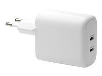 Síťový adaptér - 30 watt - 2 výstupní konektory (USB-C) - bílá - Evropa