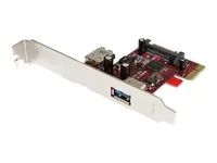 Startech 2 port PCI Express SuperSpeed USB 3.0 Card with UASP Support - 1 Internal 1 External - Dual Port PCIe USB 3.0 Adapter (PEXUSB3S11) - USB adaptér - PCIe 2.0 nízký profil - USB, USB 2.0, USB 3.0 - 2 porty - pro Startech 4-Port