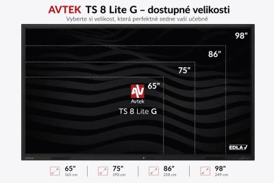 AVTEK TS 8 Lite G 86, interaktivní dotykový displej 86", 4K, 8GB/128GB, EDLA, Android 14