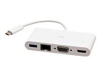 4K 30Hz - White - Dokovací stanice - USB-C / Thunderbolt 3 - VGA, HDMI - 1GbE