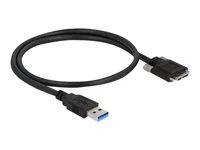Kabel USB - USB typ A (M) do Micro-USB Type B (M) - USB 3.0 - 50 cm - křídlové šrouby - černá