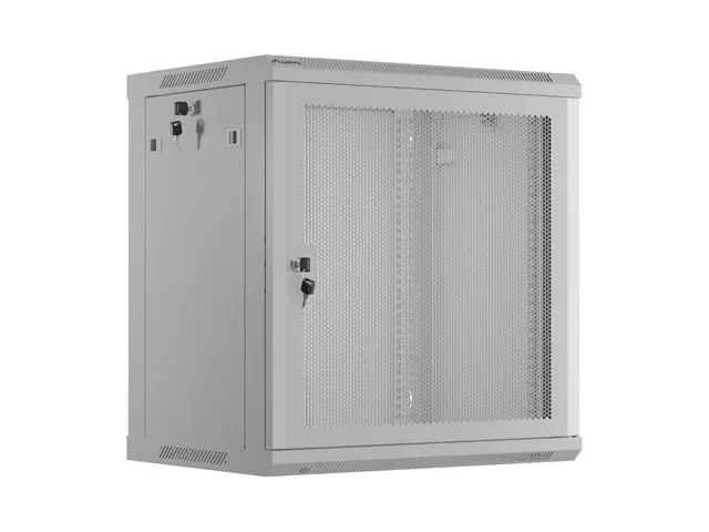 Nástěnná instalační skříň 19" 12U 600X450 šedé perforované dveře - ploché balení