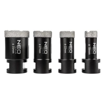 NEO TOOLS 55-318, Diamantové korunky, 4ks