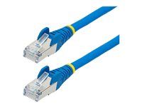 Blue - Low Smoke Zero Halogen (LSZH) - 10GbE 500MHz 100W PoE++ Snagless RJ-45 w/Strain Reliefs S/FTP Network Patch Cord - Patch kabel - RJ-45 (M) do RJ-45 (M) - 1.5 m - S/FTP - CAT 6a - IEEE 802.3bt - neobsahuje halogen, lisovaný, provedení bez hrbolků, licna - modrá