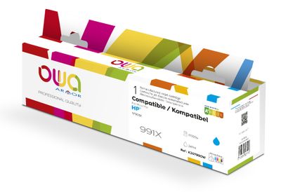 OWA ARMOR ink kompatibilní s HP M0J90AE, modrá/cyan, 991X
