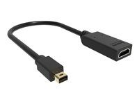 Video adaptér - Mini DisplayPort s piny (male) do HDMI se zdířkami (female) - černá - podporuje 4K