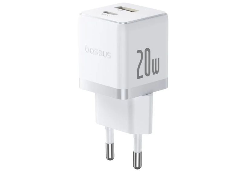 Baseus Rychlonabíječka do sítě Palm 20W 1xUSB-A 1xUSB-C PD QC 3.0 bílá